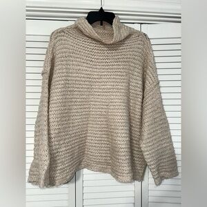 Aerie Beige Cowl Neck Sweater